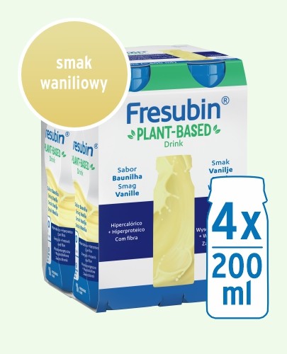 
                                                                                                      Fresubin PLANT-BASED Drink, smak waniliowy, 4x200 ml - Fresubin                                                                      