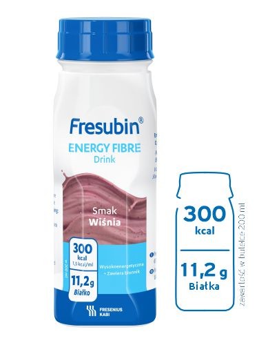 
                                                                                                      Fresubin Energy Fibre DRINK, smak wiśniowy, 4x200 ml  - Fresubin                                                                      